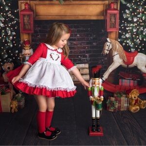 Red and White Kids Formal Dress